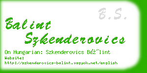 balint szkenderovics business card